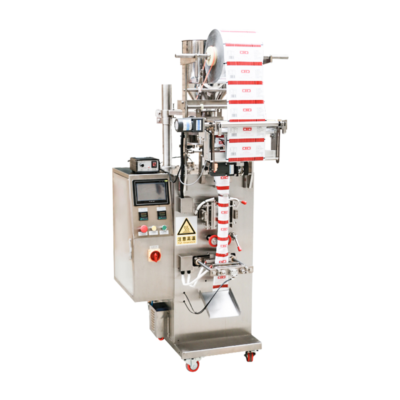 Three sided sealing and packaging machine for particles